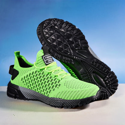 Men's Double Mesh Breathable Sneakers – Lightweight Non-Slip Running Shoes for Jogging Fitness Daily Travel & Casual Wear, Fashionable Sports Shoes Sizes US 7-14 in Multiple Colors