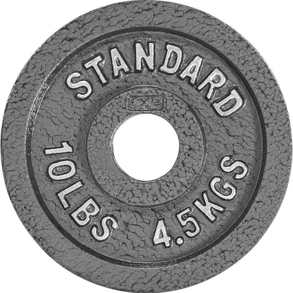 Cast Iron Weight Plates 2-Inch Olympic Solid Baked Enamel for Strength Training Powerlifting Bodybuilding Home Gym Barbell – 2.5 5 10 25 45 100LB CAPHAUS