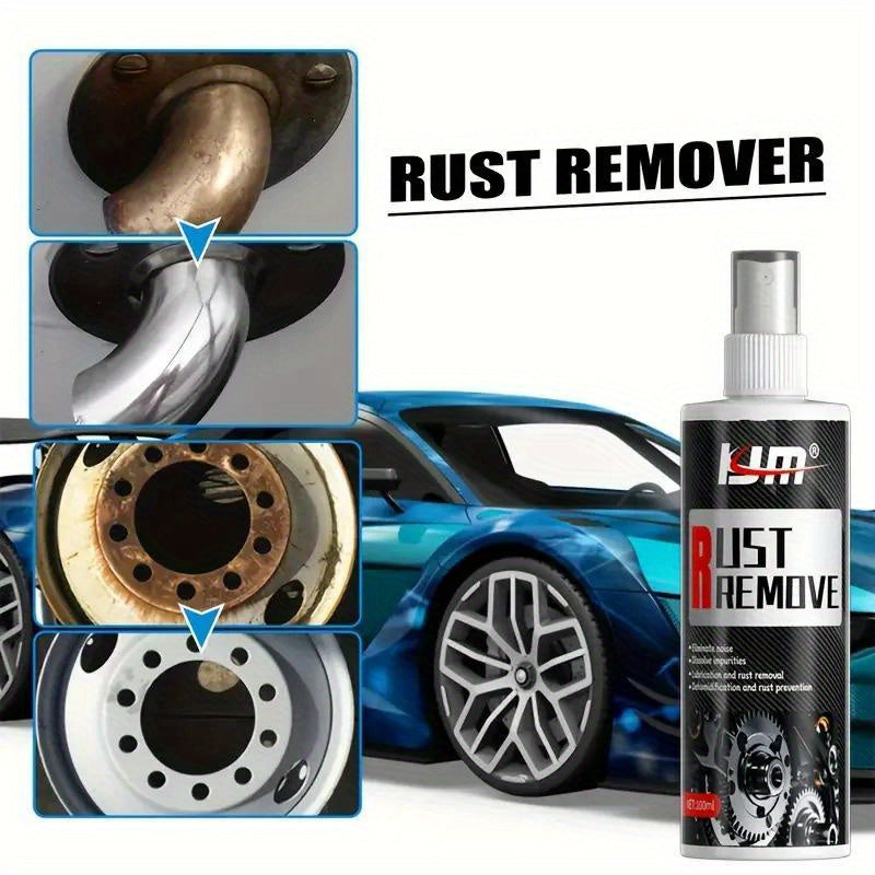Multi-Purpose Rust Remover Spray for Car Wheels & Metal Surfaces, Fast-Acting Heavy-Duty Rust Dissolver & Decontamination Cleaner for Vehicles, Tools & Furniture