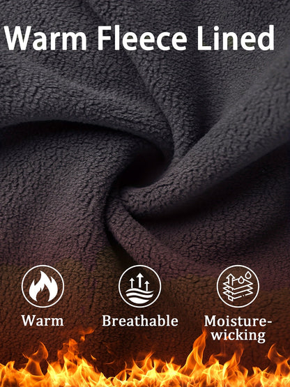 Men's Tactical Winter Pants Heavy-Duty Thickened Insulated Work Pants, 300g/m² 100% Polyester MOLLE System Multi-Pocket Baggy Snow Pants for Hiking Hunting Construction Outdoor