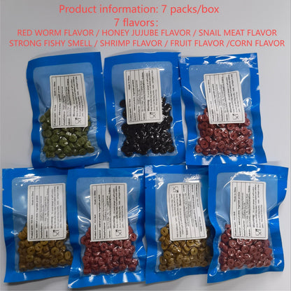Red Worm Pellets Fishing Bait 7 Packs - Carp Bait Catfish Bait Hollow Freshwater Fish Lure for Pond Lake River Fishing