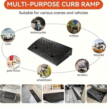 2-Pack Heavy Duty Plastic Loading Ramps – Anti-Slip & Weather-Resistant Portable Ramps for Cars, Trucks, Bicycles, Wheelchairs & Medical Equipment, Multiple Heights Available