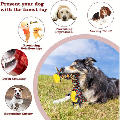 Indestructible Dog Chew Toy for Aggressive Chewers – Ultra-Strong Plush & Crinkle Paper Durable Dog Toy for Large Breeds, Interactive Squeaky Chew Toy for Powerful Dogs