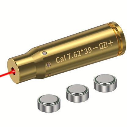 Laser Bore Sight Multi-Caliber Kit for 9mm 45ACP 223REM 308WIN 380ACP 38SPL 12GA – High-Precision Red Laser Boresighter for Rifles & Pistols, Easy Install, Includes 2 Battery Sets