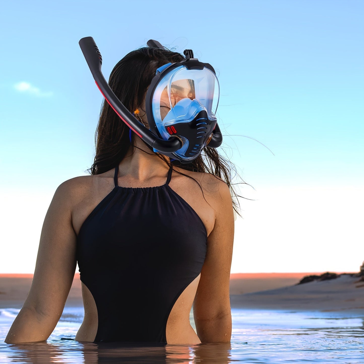 Full Face Snorkel Mask – 180° Panoramic HD View with Dry Top Anti-Leak System, Breathable Design for Adults Men & Women, Scuba Snorkeling Freediving Mask