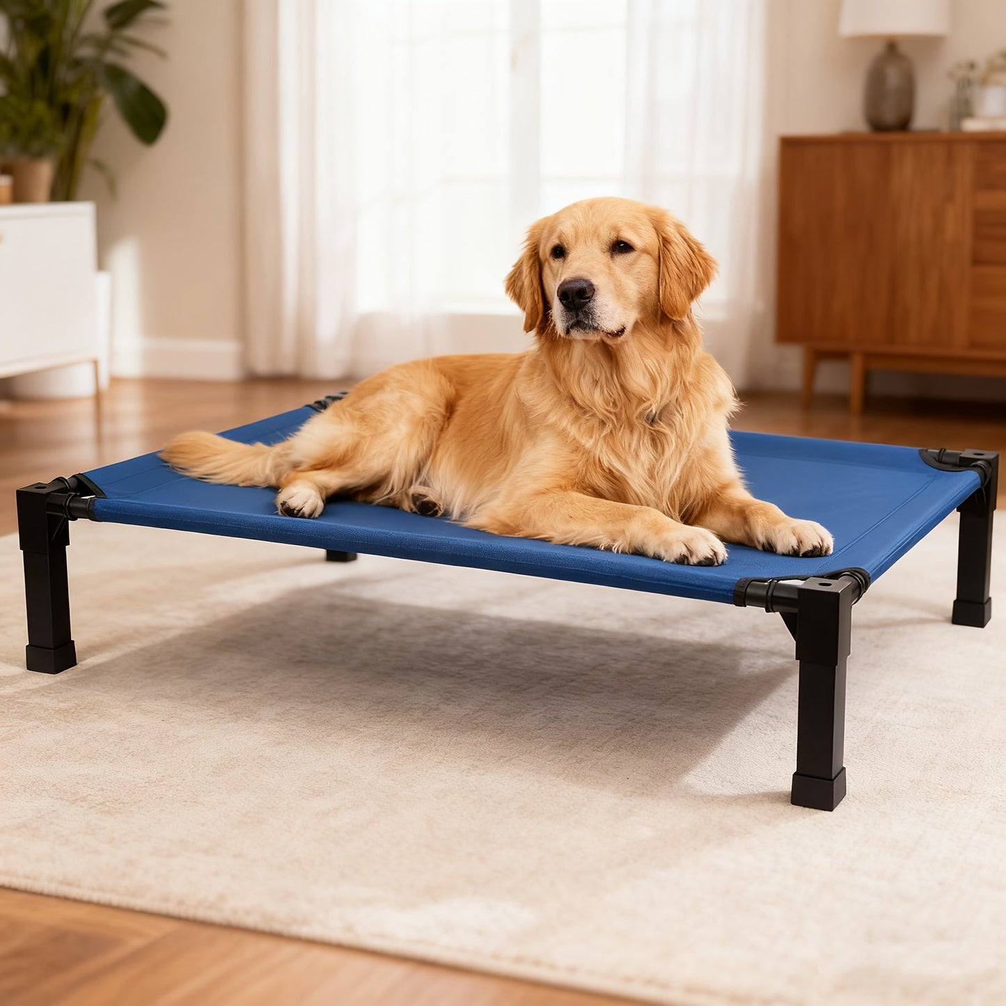 Cooling Elevated Dog Bed Raised Cot with Breathable Mesh & Metal Frame – Washable Portable No-Slip Dog Cot for Indoor & Outdoor Use, Available in 4 Sizes & 7 Colors for All Breeds