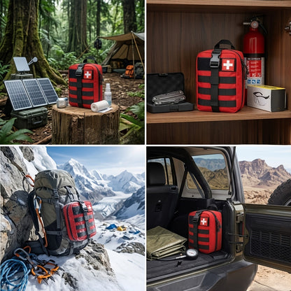 Professional First Aid Kit 399 Piece & 99 Piece Survival Gear Emergency Kit for Hiking Camping Hunting Car Travel – Includes Scissors Tweezers Splints – Gift for Men