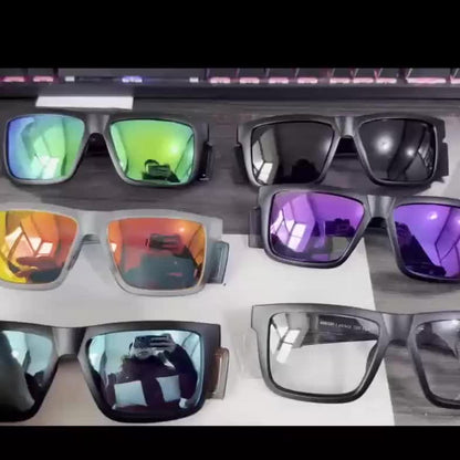 Men's Polarized Square Frame Sunglasses UV400 Photochromic Mirror Lens Full Rim PC Frame Includes Case 10 Colors Outdoor Driving Sport
