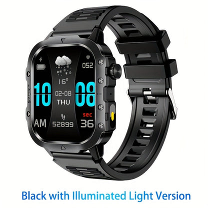 Smartwatch for Men & Women – Full Touch Fitness Tracker, Wireless Calling, 100+ Sports Modes, Watch Faces, App Connectivity, Remote Camera, Music Playback, Weather Forecast, Alarm Clock, LED Light