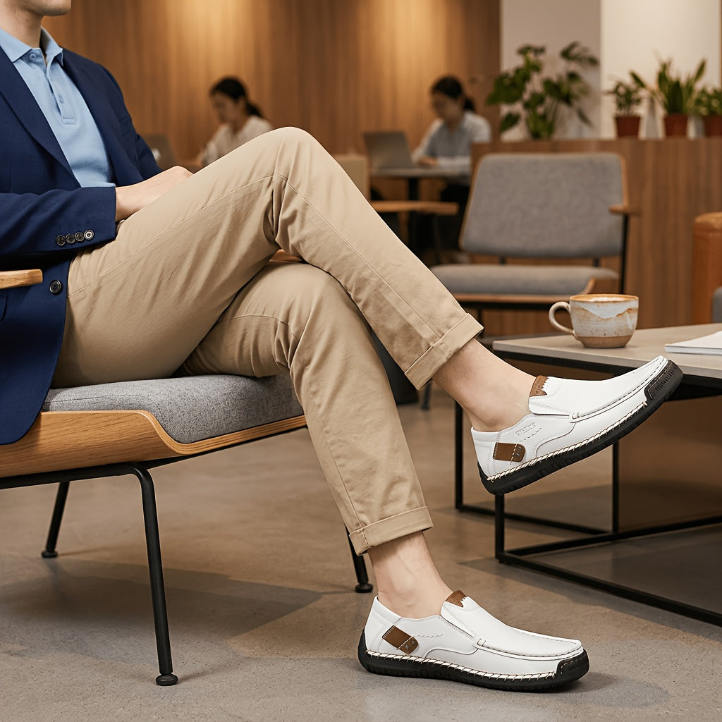 Men's Handstitched Driving Loafers Slip-On Shoes Lightweight Breathable – Casual Moccasin Boat Shoes for Business Casual, Travel, Walking & Outdoor, Sizes US 4–12.5
