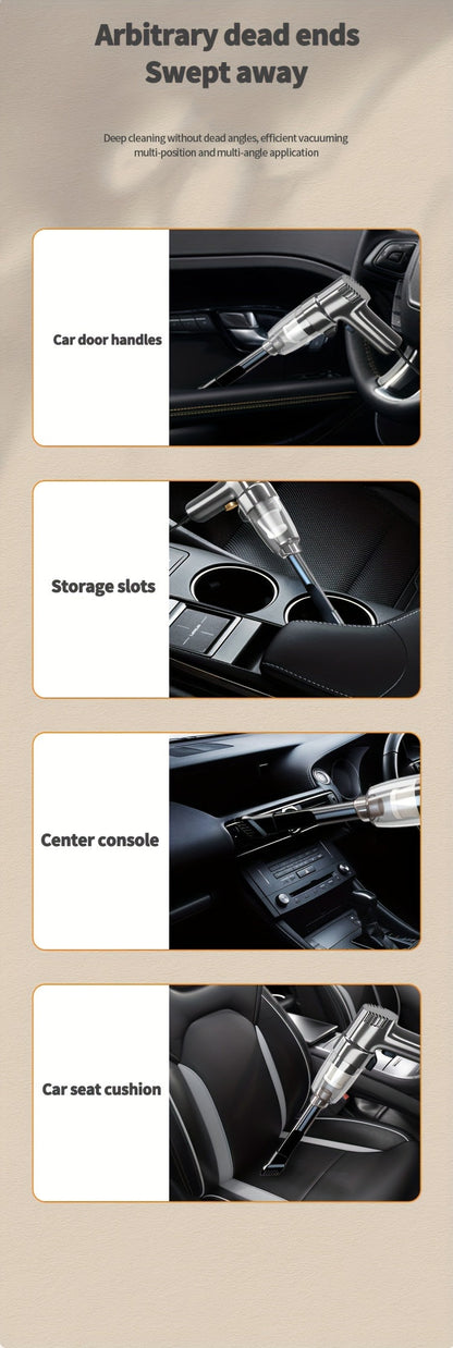Corded Car Vacuum Cleaner 3KPa Suction Handheld Lightweight – 3M Cord, Single-Point Exhaust, One-Click Dust Cup Empty for Cars, Trucks & Home Cleaning – No Battery Needed