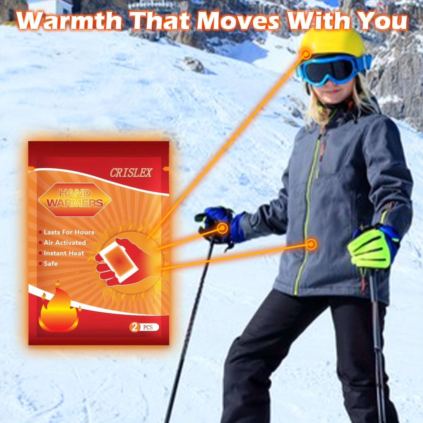 Hand & Body Warmers Air-Activated Up to 10 Hours Heat Ultra Thin Odorless Safe Warmers for Hands Body Toes – Bulk Packs 10 to 280 Count for Camping Hiking Outdoor Winter
