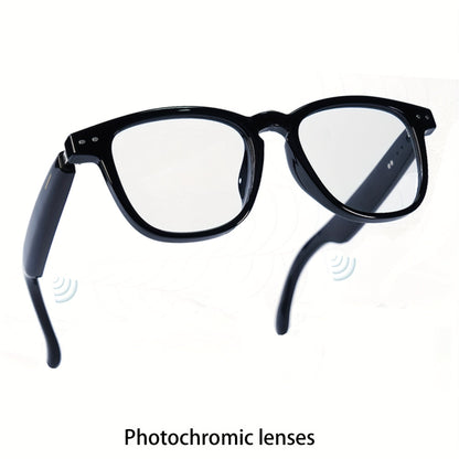 AI Smart Glasses with Real-Time 160-Language Translation, GPT Chat Assistant, Bluetooth 5.2 Audio, Hands-Free Calling, Music Playback, Photochromic & Anti-Blue Light Lenses – Unisex Wearable Tech