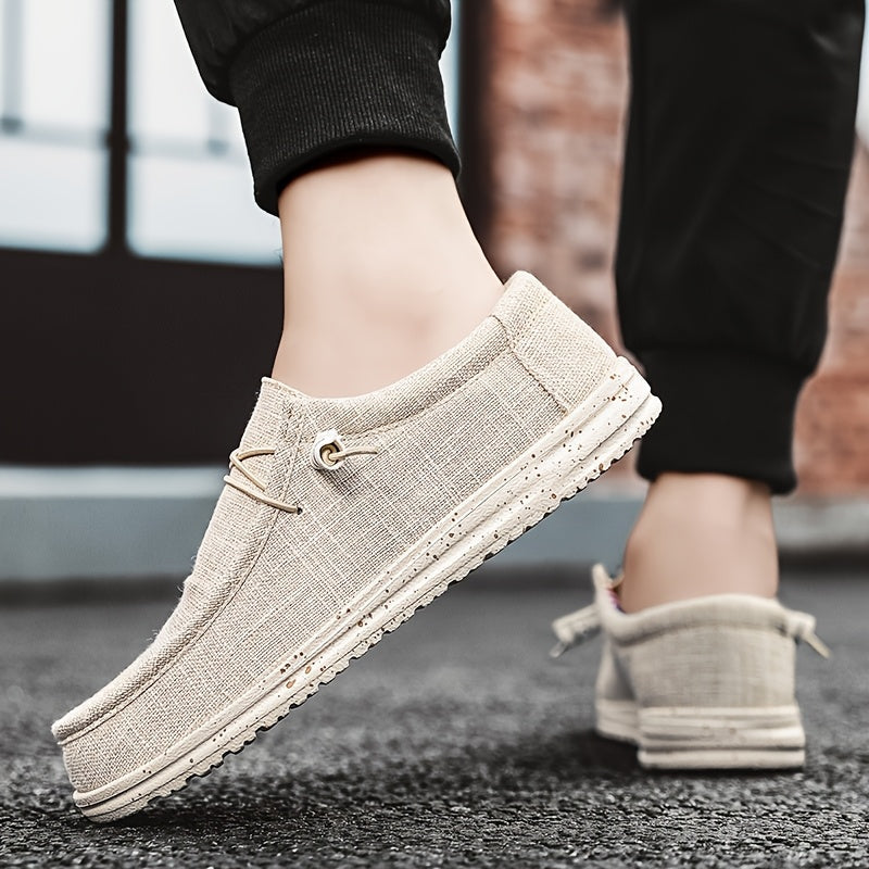 Men's Plus Size Breathable Vintage Canvas Loafers Low-Top Casual Sneakers Round Toe Slip-On Shoes for Outdoor Sports Daily Wear All Seasons Beige Black Blue Brown US 7-13
