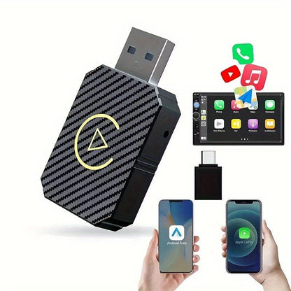 Mini Wireless CarPlay Adapter 2025 Upgraded – Plug & Play Wired to Wireless CarPlay Dongle for Apple iPhone & Android, Low Latency, Fast Stable Connection, No Battery Required, USB Set Included