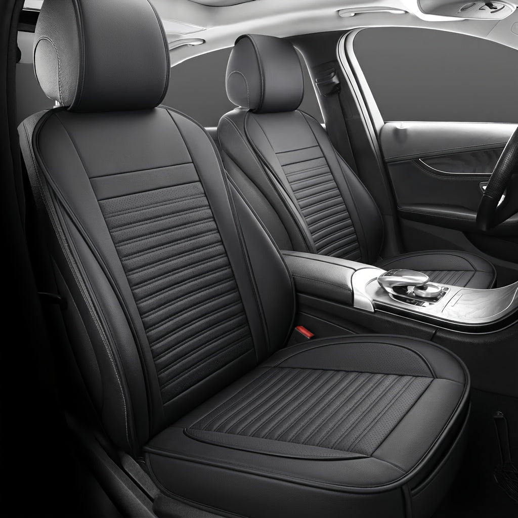 Universal Front Car Seat Covers 2-Pack Full Surround High-Back Bucket Seat Protector Anti-Slip Easy Install for Cars SUVs Trucks - Multiple Colors & Styles