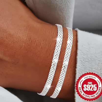 4pcs S925 Sterling Silver Braided Bracelet Set Stackable Woven Bangles for Women and Men Boho Minimalist Jewelry Gift
