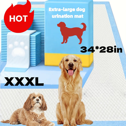 XXXL Thickened Dog Pee Pads – Super Absorbent 6-Layer Leakproof Odor-Reducing Puppy Training Pads for Large Dogs, Tear-Resistant Weighted Design for Bedroom & Dog Bed Use