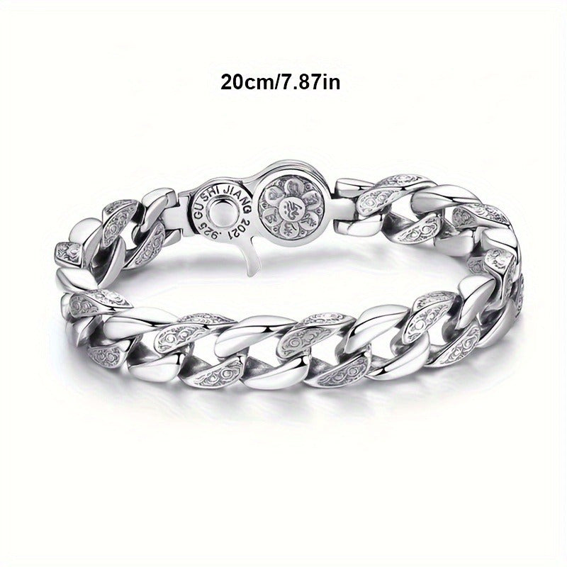 925 Sterling Silver Men's Fashion Bracelet – Classic Chain Design in 3 Sizes 7.10" 7.87" 8.66" Everyday Wear Jewelry Gift for Men Family Friends