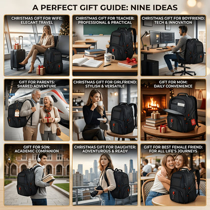 50L Travel Backpack Fits 17 Inch Laptop – Airline Approved, Waterproof, Extra Large College & Work Bag for Men & Women, 3-Compartment Business Backpack for School, Travel & Daily Commute – 8 Colors