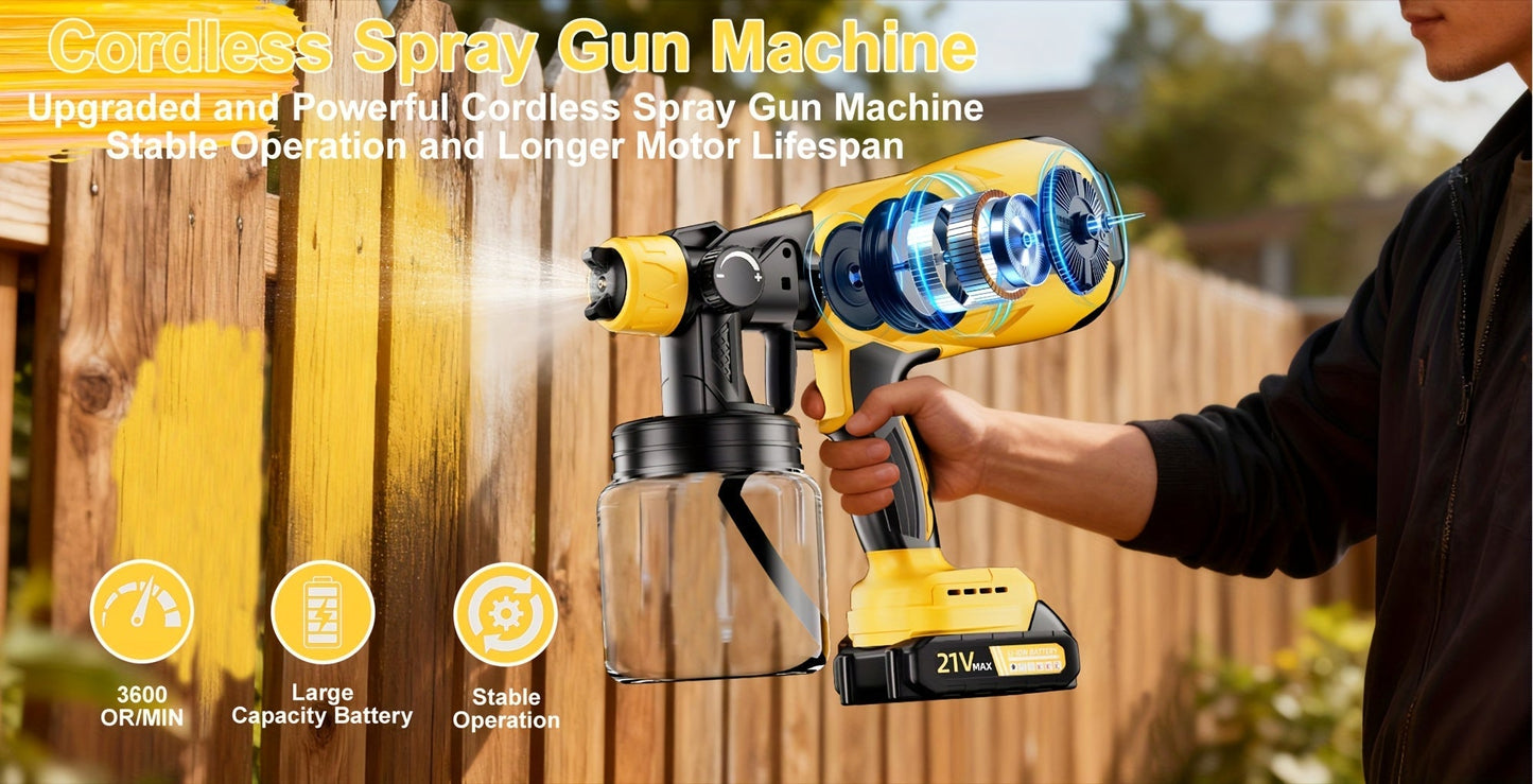 Electric HVLP Paint Sprayer Gun Airless 3 Spray Patterns 27oz Container Easy to Clean for House Painting Furniture Cabinets Fence Walls Doors Car Repair & DIY Projects – High Pressure Spray Gun