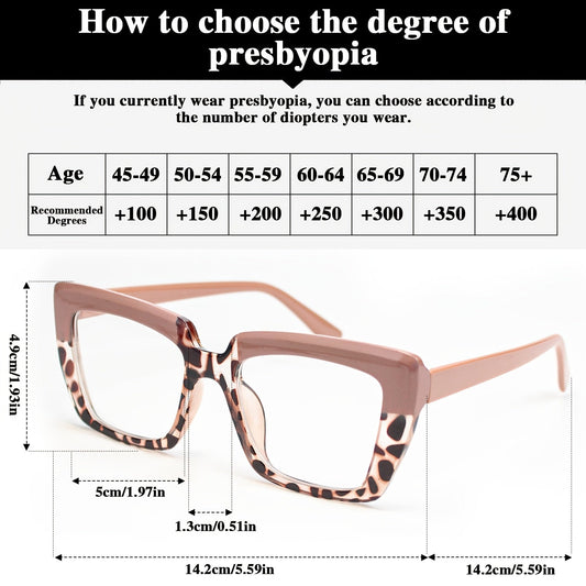 8-Pack Retro Rectangular Reading Glasses for Women Color Clash Design Spring Hinges Comfortable Fit Party Holiday Halloween Christmas Gift +100 to +400