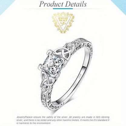 Princess Cut CZ Engagement Ring 925 Sterling Silver Platinum Plated – Cubic Zirconia Bridal Band Women Sizes 4-12, Silver Yellow Rose Gold, Wedding Promise Ring Gift Box