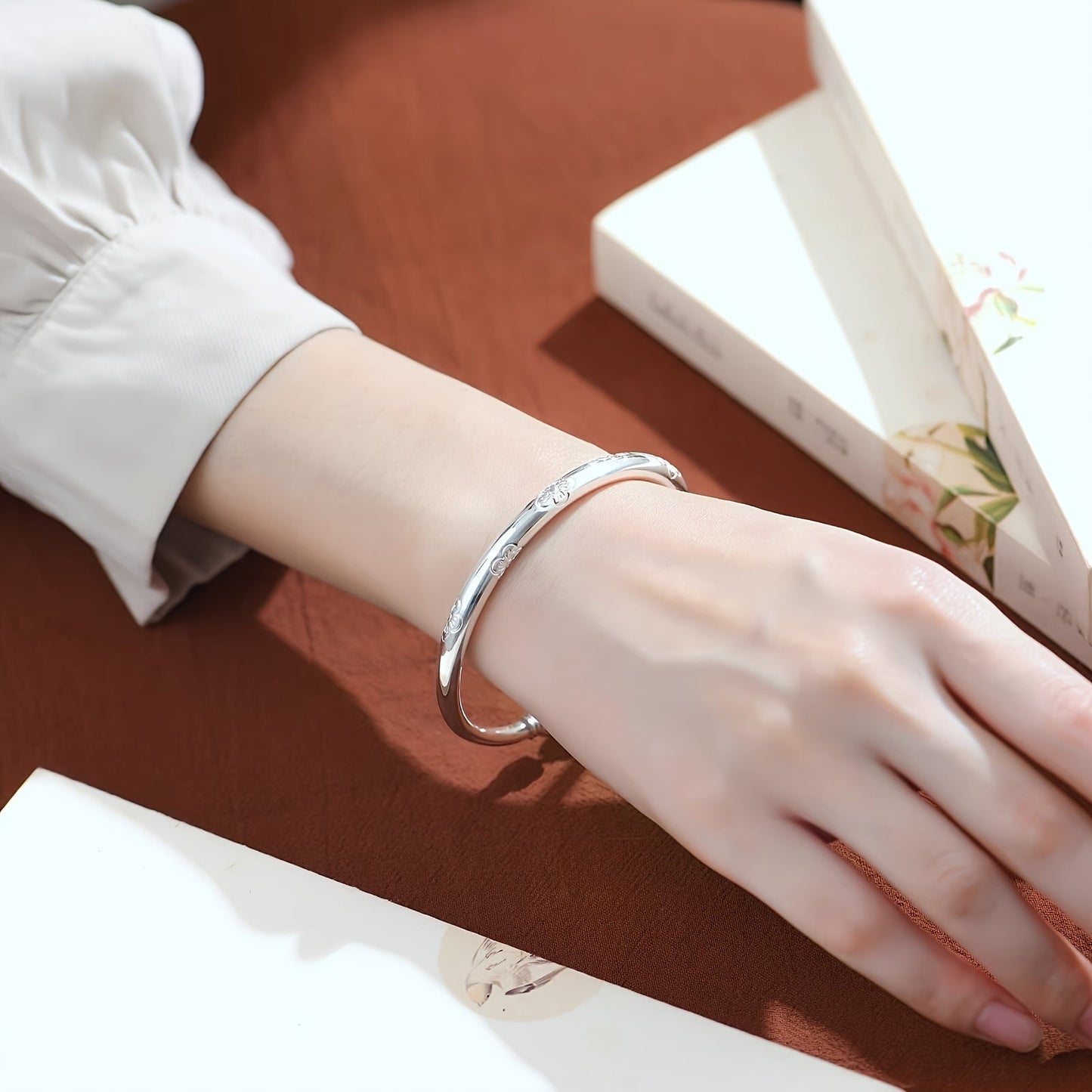 S999 Sterling Silver Tribal Style Bracelet for Women – Simple Elegant Bangle for Daily Wear, All Seasons, Mother’s Day, Birthday & Gift Giving