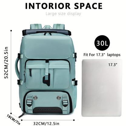 Large Laptop Backpack with Shoe Compartment – Multi-Functional Travel Backpack for Men & Women, Business, College & Carry-On Bag with USB Charging Port, Waterproof, Fits 15.6" Laptop