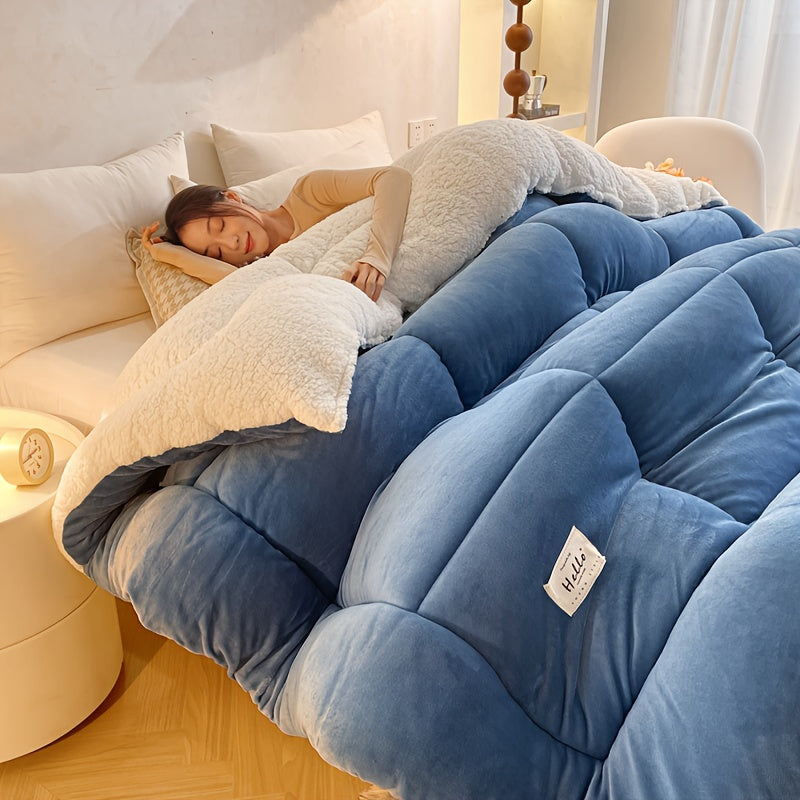 All Season Comforter Thick Soft Quilted Box Stitch | Ultra Breathable Machine Washable Down Alternative Duvet | Twin Full Queen King | Autumn Winter Spring Bedding | Rouge Black Grey Blue Green