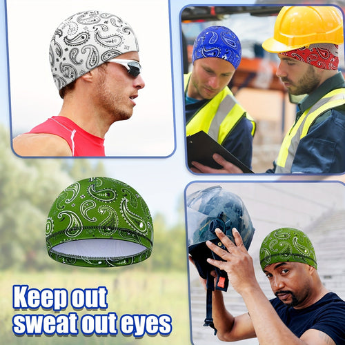 Men's Skull Caps 10-Pack Cooling Wicking Knit Beanie Do Rag Head Wrap - Welding Hard Hat Liner Cycling Workout Caps Mixed Vintage Styles for Men Daily Wear & Outdoor Activities