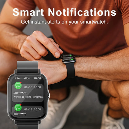 2026 Smartwatch Unisex Wireless Calling Dialing Multiple Sports Modes Heart Rate Message Notification Multi-App Alerts Fitness Tracker Watch for Men Women Compatible iPhone Android