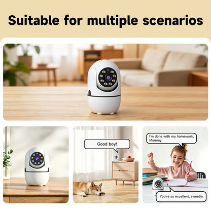 2-Pack Indoor Security Camera 355° Rotation – 2.4G/5G WiFi, Motion Detection, Full-Color Night Vision, Two-Way Audio, Cloud & 256GB TF Card Storage, Alexa Compatible, Baby & Pet Monitor for Home