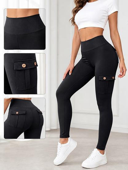 Women's High Waist Yoga Leggings 5 Pack with Pockets Tummy Control Slim Fit 4-Way Stretch Soft Breathable Workout Leggings for Gym Running Training Daily Wear Multipack Value Set