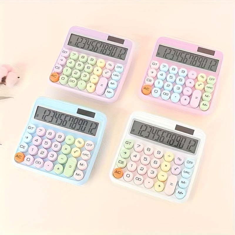 12-Digit Solar Desktop Calculator – Large Display, Big Buttons, High-Precision, No Battery Required, Portable Office & Student Calculator for Home, School & Business