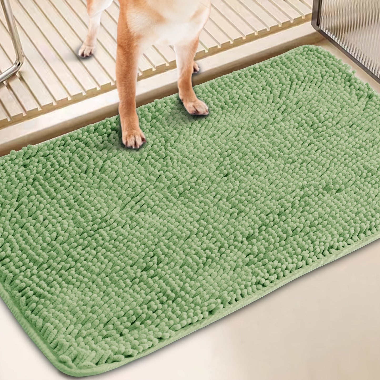 Dog Door Mat for Muddy Paws 2-Pack – Absorbent Non-Slip Washable Microfiber Mud Mat, Quick Dry Entry Indoor Floor Mat for Dogs, Machine Washable, Available in 24x17 & 32x20 inch, 3 Colors