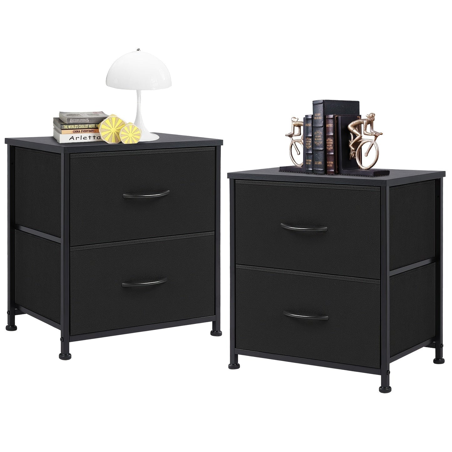 Drawer Cabinet with Metal Frame & Hardwood Top – Home Office Storage Organizer, 2 to 10 Drawers, Assembly Required – White, Grey, Black, Rustic Brown – Bedroom, Living Room & Office Filing Cabinet