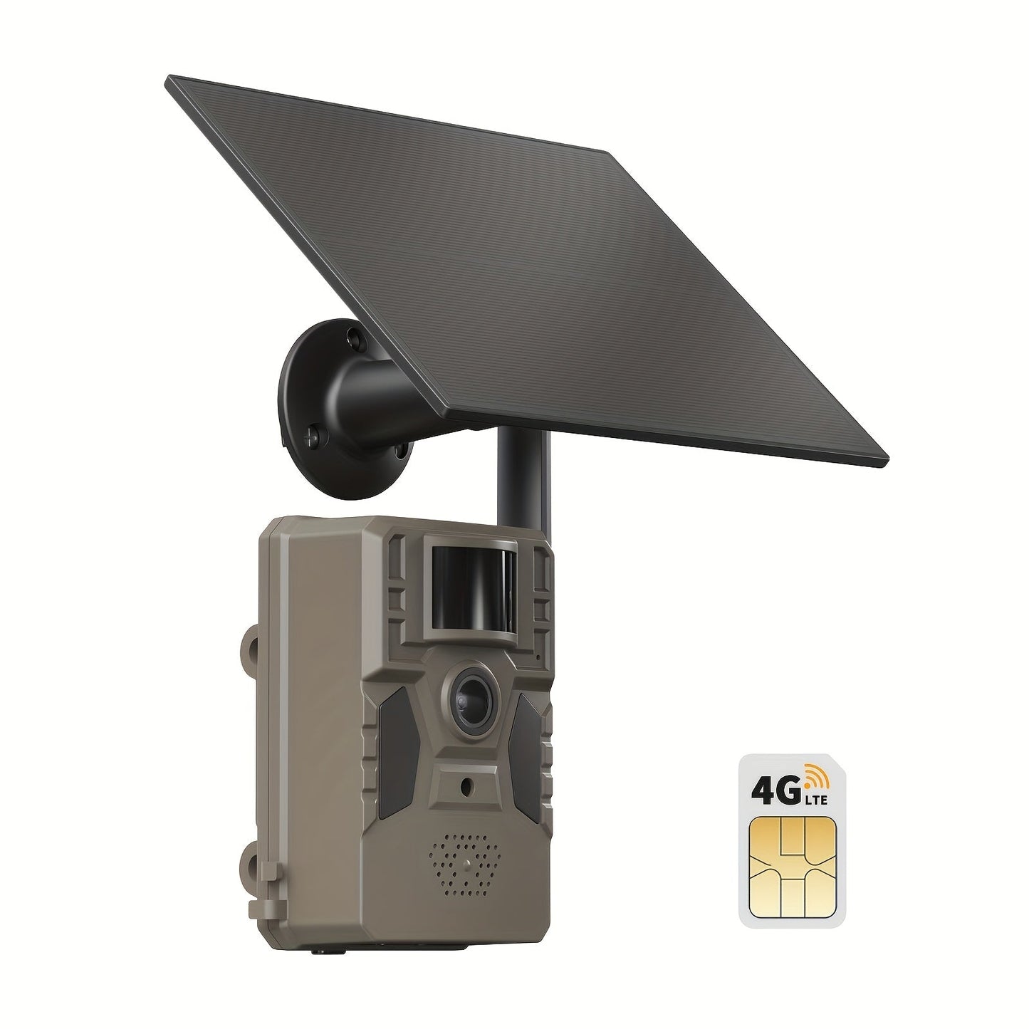 4G Trail Camera No WiFi Required 2K 1440P Solar Powered – Built-in SIM Card, 75ft Night Vision, 0.2s Trigger, 7800mAh Battery, Wireless Outdoor Hunting & Security Camera for Remote Areas