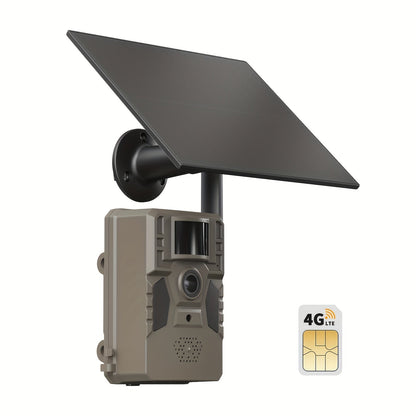 4G Trail Camera No WiFi Required 2K 1440P Solar Powered – Built-in SIM Card, 75ft Night Vision, 0.2s Trigger, 7800mAh Battery, Wireless Outdoor Hunting & Security Camera for Remote Areas