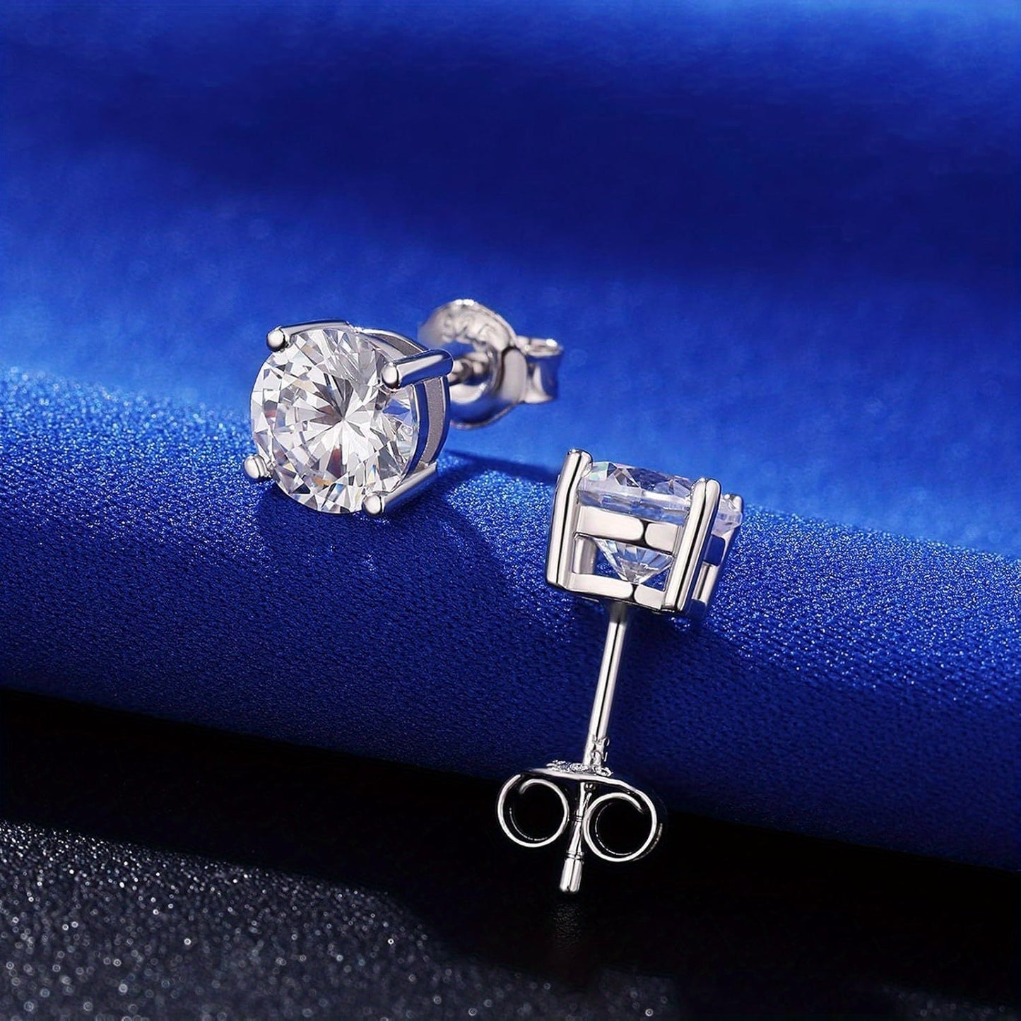 Moissanite Stud Earrings 925 Sterling Silver D Color VVS1 Round Cut 1-4 Carat – Brilliant Fine Jewelry for Women & Men, Perfect Gift for Anniversary, Wedding, Christmas & Birthday