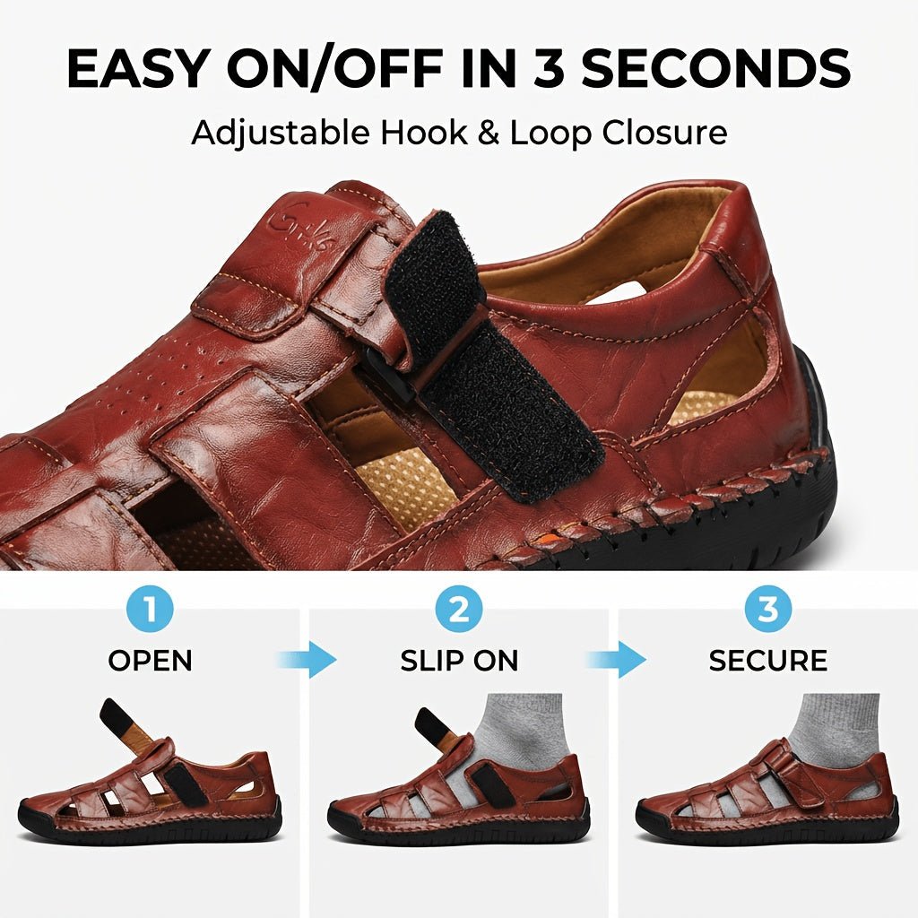 Men's Closed Toe Sport Sandals – Breathable Outdoor Fisherman Shoes, Anti-Slip Summer Beach Loafers for Hiking, Walking & Water Activities | Velora