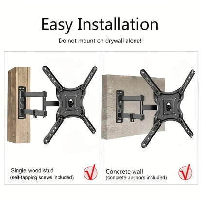 Swivel Tilt TV Wall Mount Bracket for 26-60 Inch Screens – Universal Full Motion Adjustable Flat Screen TV Mount, Easy Install, Compatible with Most LED LCD OLED TVs, VESA Compatible