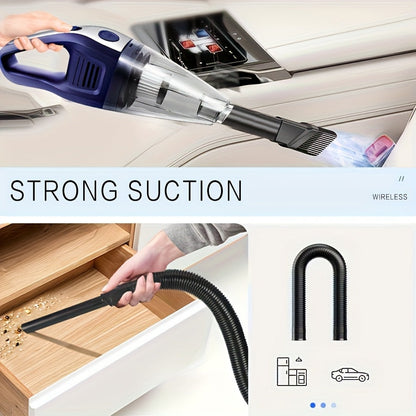 Cordless Handheld Vacuum Cleaner 5000Pa Strong Suction USB Rechargeable Portable Wireless Vacuum for Car Interior, Home, Office & Pet Hair – 40dB Low Noise, 2000mAh Battery, One-Click Dust Empty