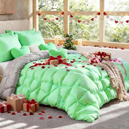 Comforter Set 7 Piece Queen King Full - Soft Microfiber Pintuck Pleated Bed in a Bag Complete Bedding Set with Comforter, Fitted Sheet, Flat Sheet & Pillowcases, All Season Home & Dorm Bedding