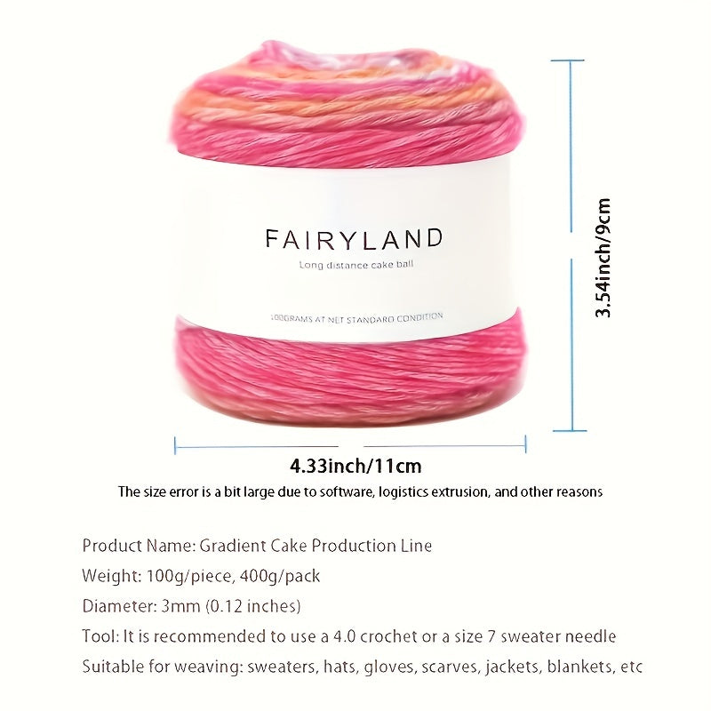 Colorful Yarn Thread & Weaving Accessories Kit 2/4pcs Cotton Acrylic Wool Blend with C-Type Buckle Weaving Needle Bow Twist Needle DIY Knitting Crochet Sweater Scarf Beginner Craft Set