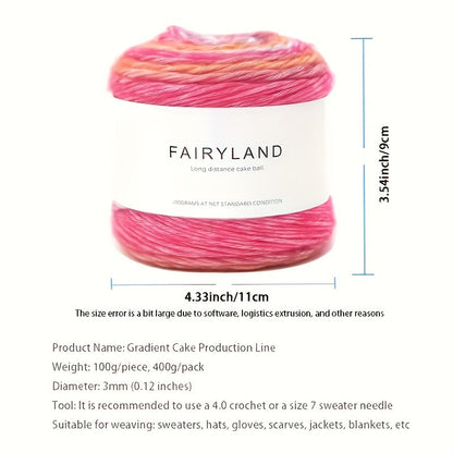 Colorful Yarn Thread & Weaving Accessories Kit 2/4pcs Cotton Acrylic Wool Blend with C-Type Buckle Weaving Needle Bow Twist Needle DIY Knitting Crochet Sweater Scarf Beginner Craft Set