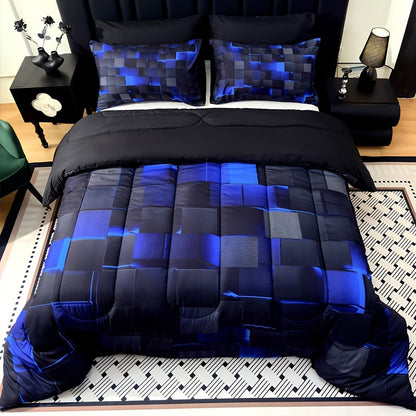 Quilted Comforter Set Twin Queen King Size – Soft Diamond Pattern Quilt with Pillowcases Ultra-Fine Fiber Fill Lightweight Breathable All-Season Bedding 2/3 Piece Multiple Colors