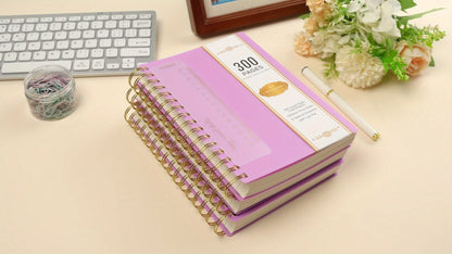 Spiral Notebook 3 Pack A5 Hardcover College Ruled Journal Set, 300 Pages 100GSM Thick Paper, PVC Cover Notepad for Women Girls Students, 5.7" x 8.4" with Ruler