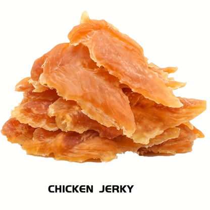 Chicken Jerky Dog Treats - Real Dried Chicken for Dogs, High Protein & Easy to Digest, Healthy Long-Lasting Training Reward Snack for Small, Medium & Large Breed Puppies and Adult Dogs