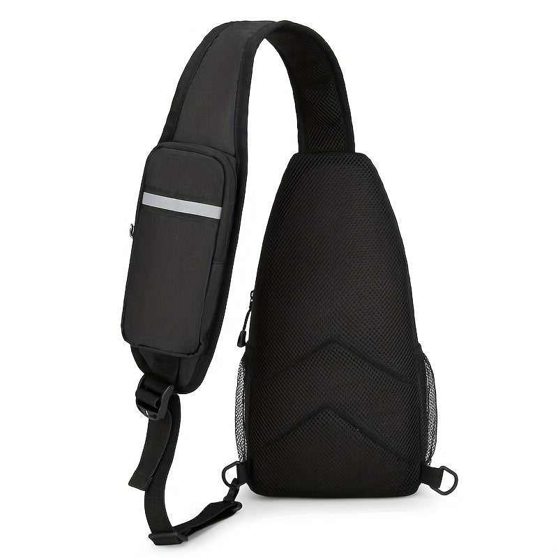 Large Capacity Crossbody Shoulder Bag for Men & Women – Multi-Purpose Embroidered Sports Style Travel Bag with Secure Zipper, Hands-Free Daily Commute & Outdoor Use, Multiple Colors